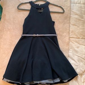 navy/dark blue halter dress from dillards in size 10 girls & xs womens